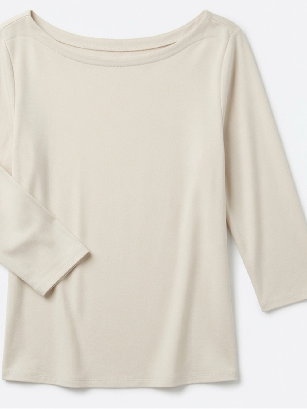 🟢3/$15 Nude Basic Boatneck 3/4 Sleeve Top